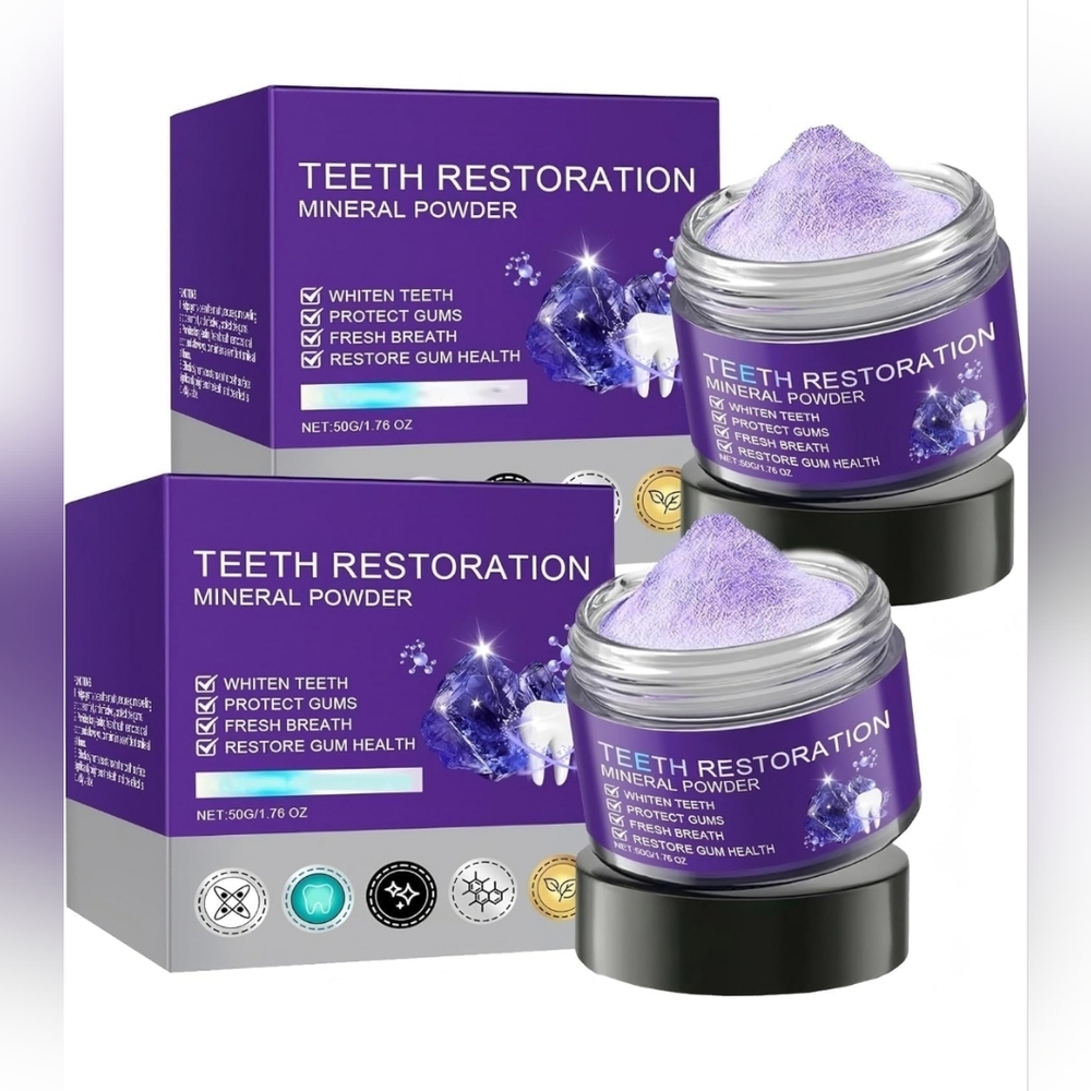 Natural Tooth Powder – 2PCS (50g Each) | Gentle Daily Oral Care | Remineralizing